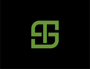 Obraz premium Abstract green logo on black background