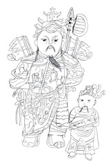 Abstract Scribble Art Portrait of a Man. Minimalist Vector Line Drawing for Modern Branding