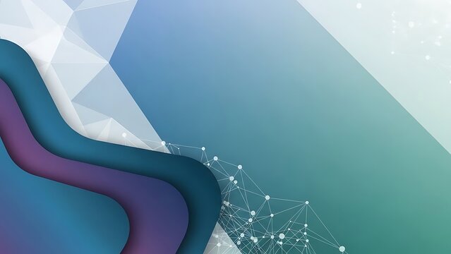 Abstract Blue Green Wavy Shapes Design. - Powered by Adobe