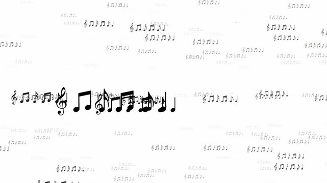  musical notes flying curve trail black notas music and song isolated overlay social media motion design element