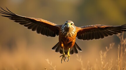 Obraz premium The Mighty Eagle Landing with Open Wings