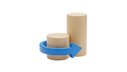 3D Progress bar with arrow on transparent background