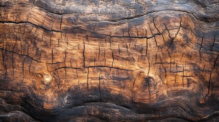 Hand hewn teak with irregular rough and oily texture