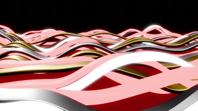 Dynamic Wavy Noodle Forms Abstract Motion Loop