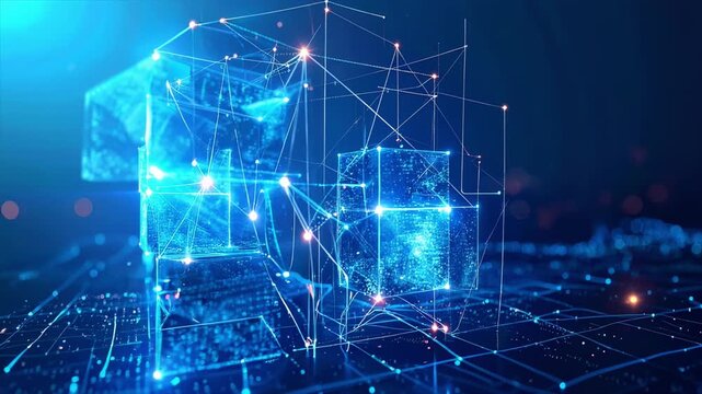 未来的なブロックチェーンネットワーク スキャン移動