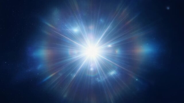 Stunning cosmic explosion with radiant beams of light in deep space