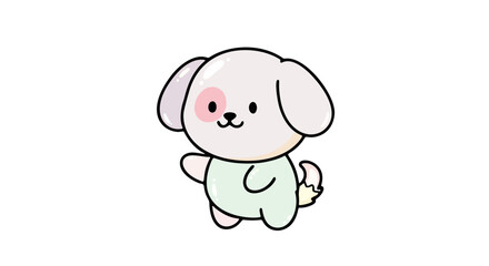 Obraz premium Adorable cartoon dog illustration with a cheerful expression and playful pose