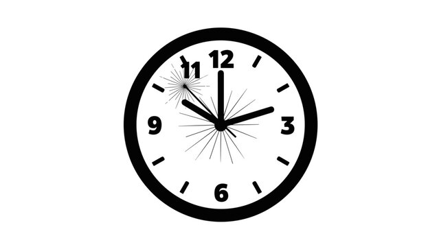 Black and White Analog Clock Face.