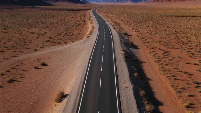 Empty asphalt road, Adventure road in desert