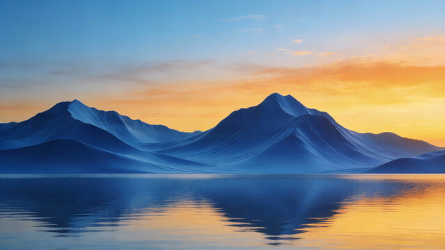 sunset over the mountains - Powered by Adobe