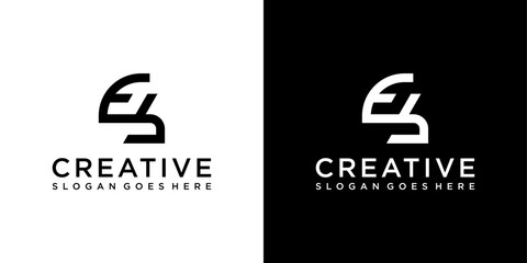 EB or BE initial letter logo design vector