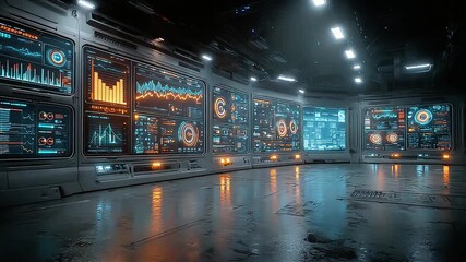 Innovation and research in digital screen technology with data analytics, charts, and futuristic analysis driving modern technology. - Powered by Adobe