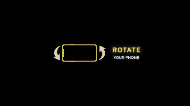 Animated of rotate your phone for optimal viewing experience.  Turn you Smartphone rotate device screen, Phone flip sign, Phone Rotation animation.
