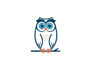 Owl illustration on white background
