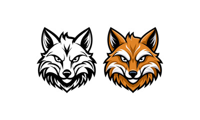 Fototapeta premium Cute Fox Head Mascot Logo Set