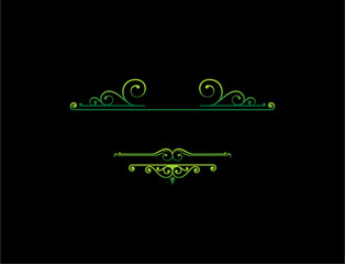 Decorative green elements on black background