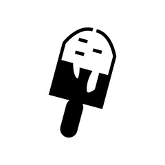 black and white ice cream stick glyph icon vector
