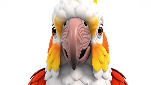 A close-up view of a cartoon parrot&rsquo;s beak, isolated for children&rsquo;s animal body part learning visuals.