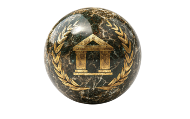 Realistic bank structure featuring smooth stone texture and detailed engraving emphasizing professionalism isolated on transparent background PNG