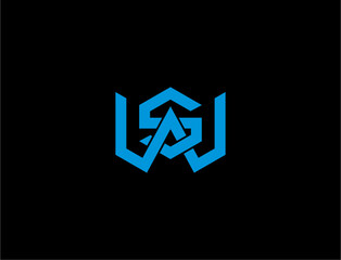 Abstract geometric logo design on black