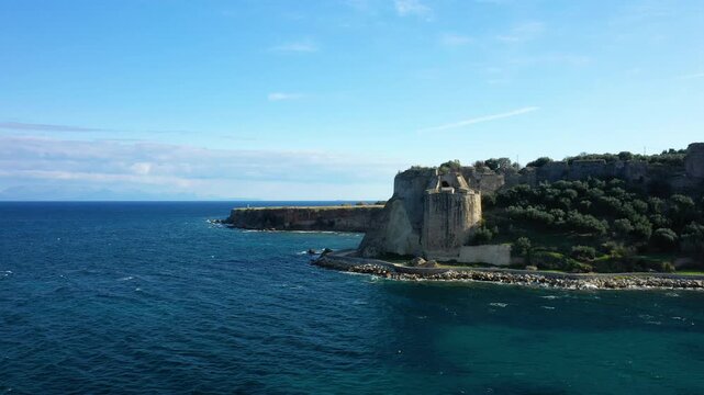 Ancient fortress on the coast of Koroni, Greece