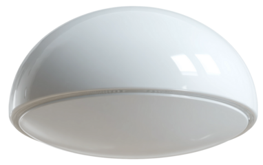 Ceiling light with frosted dome surface showing modern interior design and soft illumination isolated on transparent background PNG