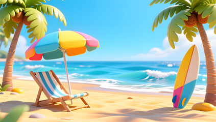 Obraz premium Enjoying summer vacation on sunny beach