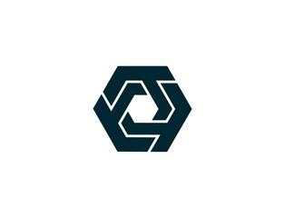 Abstract geometric symbol on white background