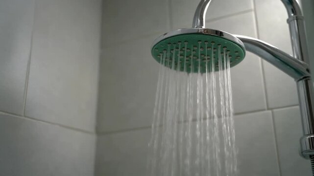 Water running from shower head and faucet in the bathroom,