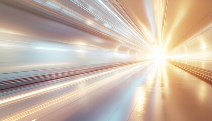 Abstract Light Streaks Extending Forward Futuristic Speed Background.