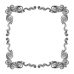 elegant vintage floral frame ornament with swirl and scroll design element