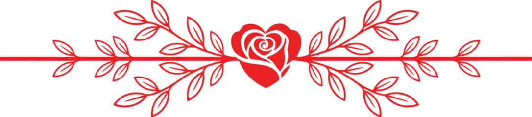 Fototapeta premium Elegant Floral Vine with Heart Design Vector