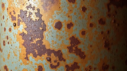 Close-up of aged metal surface showing natural oxidation patterns and rich texture details.