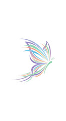 Fototapeta premium Colorful Butterfly Illustration on White Background, Isolated.