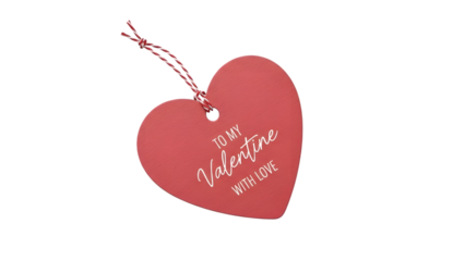 Valentine's day heart tag with love