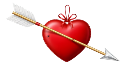 Red heart pierced by arrow