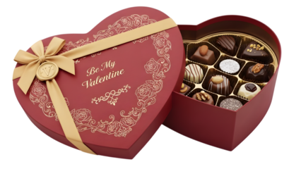 Heart-shaped chocolate box for valentine's day