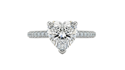 Elegant heart-shaped diamond engagement ring