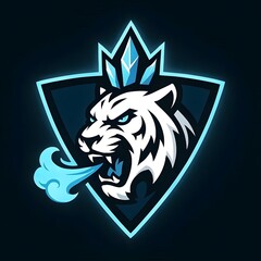Froststorm Arctic Tiger Esports Mascot Logo Vector