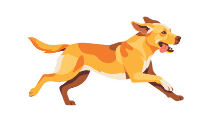 A vibrant illustration of a playful dog in mid-stride, capturing its joyful energy and movement