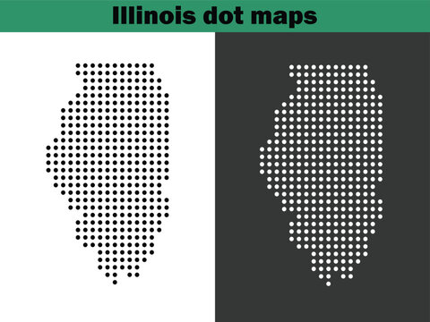 Illinois dot maps vector in the USA