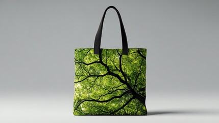 Eco-friendly tote design with black handle isolated on clean setup