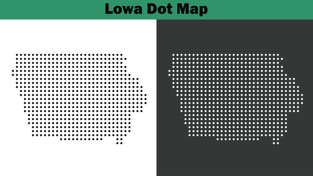 Iowa dot maps vector in the USA