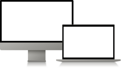 Desktop Computer and Laptop Screen Mockup with Blank Display – Modern Workspace