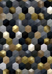 Abstract geometric pattern of hexagonal shapes with textured surface