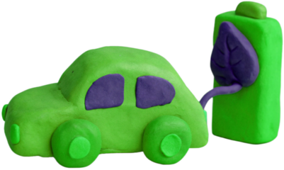 electric car. clay, commercial use