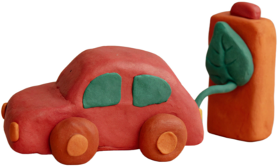 electric car. clay, commercial use