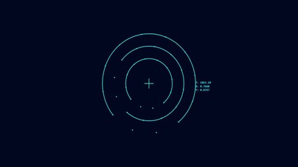 Futuristic HUD Target Scanner Animation with Digital Elements and Tracking System. - Powered by Adobe