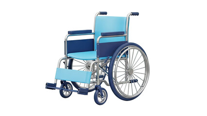 Fototapeta premium 3D Light Blue and Navy Wheelchair on transparent background