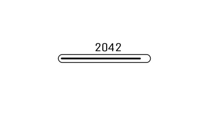 Loading icon concept. New year loading progress bar animation. Progress loading animation 2042.